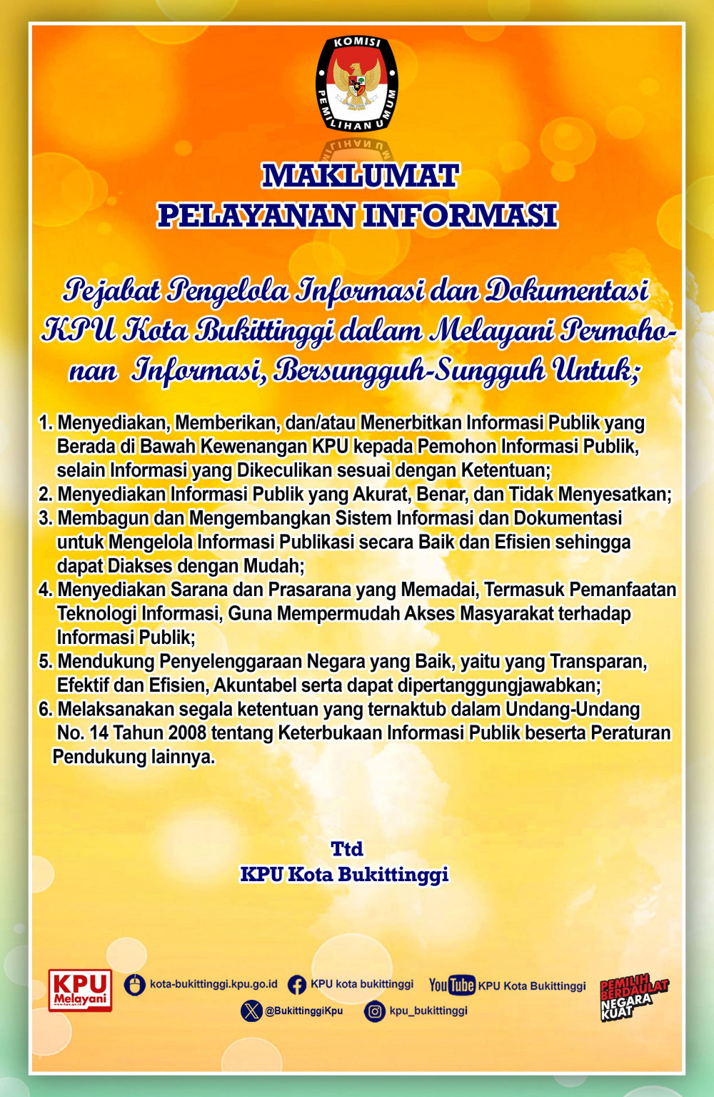 MAKLUMAT PELAYANAN INFORMASI